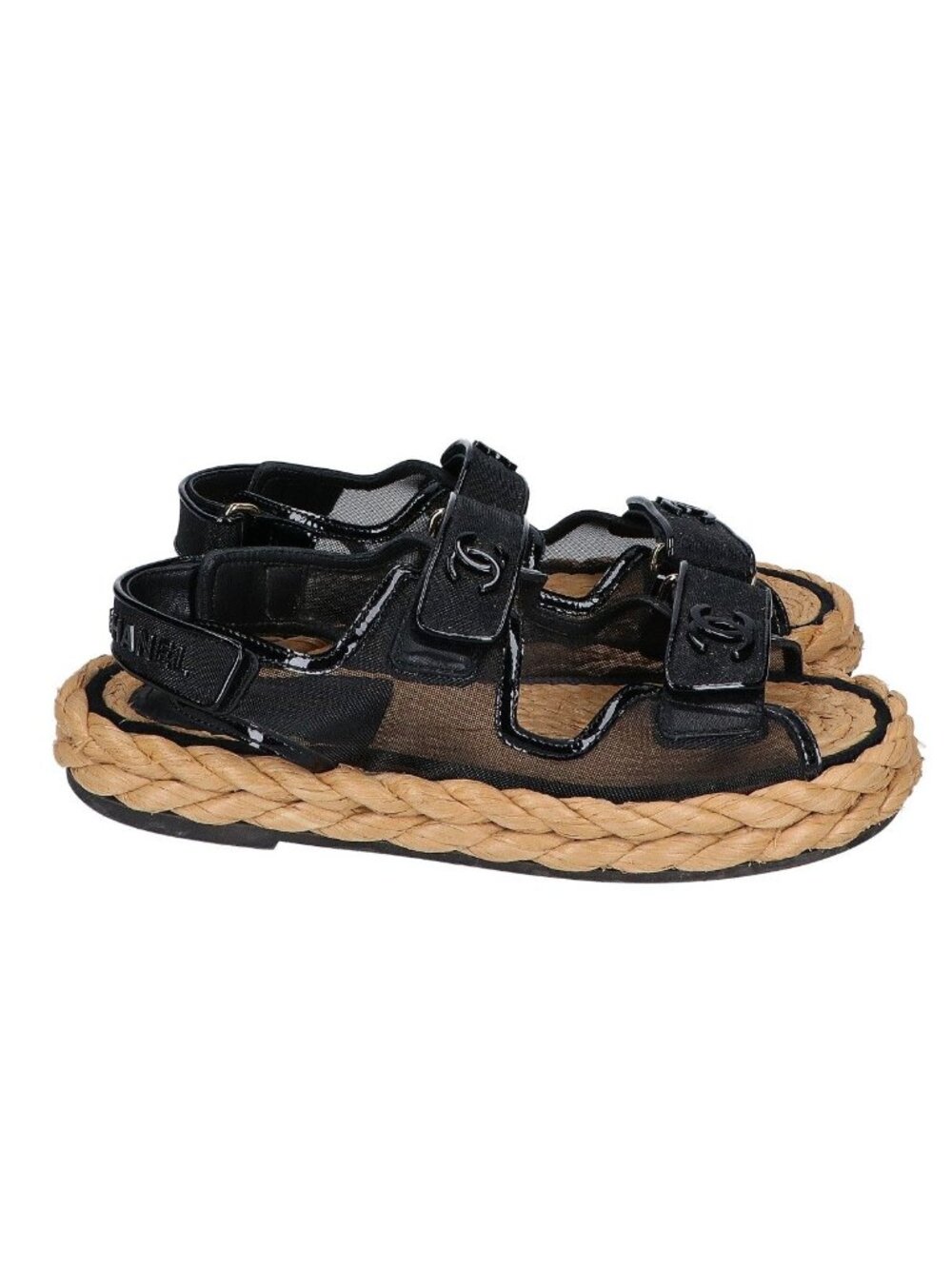 Chanel CC Logo Mesh Sandals - Picture 5 of 7